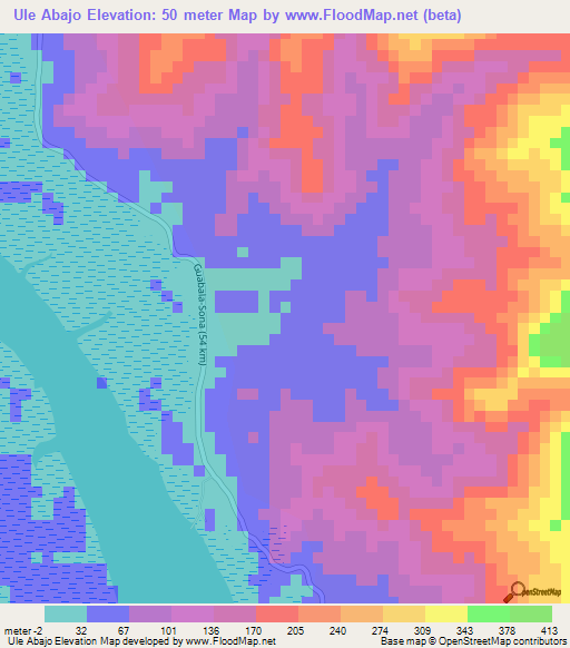 Ule Abajo,Panama Elevation Map