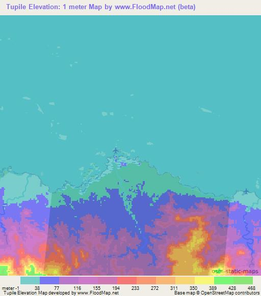 Tupile,Panama Elevation Map