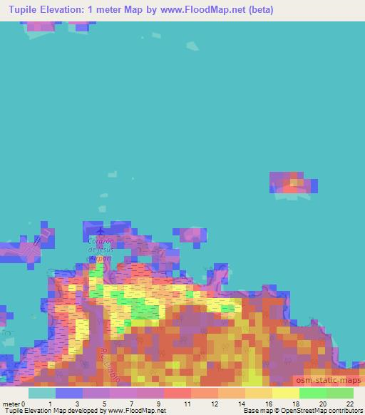 Tupile,Panama Elevation Map