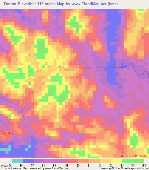 Tuntun,Panama Elevation Map