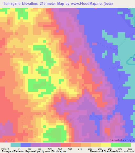 Tumaganti,Panama Elevation Map