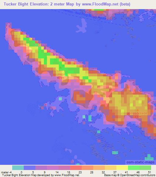 Tucker Bight,Panama Elevation Map
