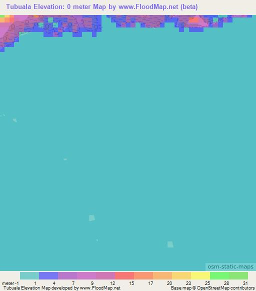 Tubuala,Panama Elevation Map
