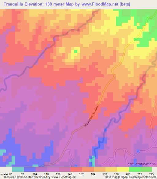 Tranquilla,Panama Elevation Map