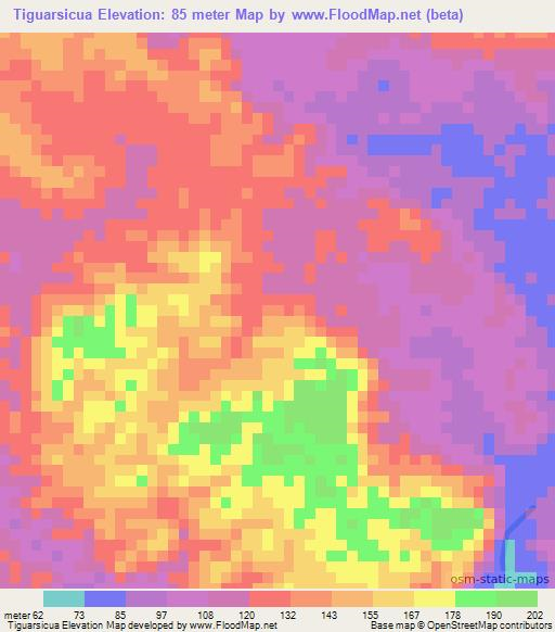 Tiguarsicua,Panama Elevation Map