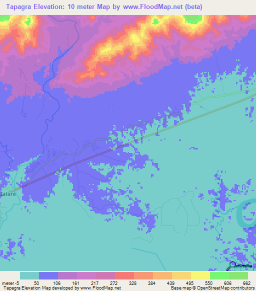 Tapagra,Panama Elevation Map