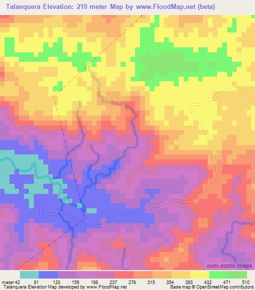 Talanquera,Panama Elevation Map