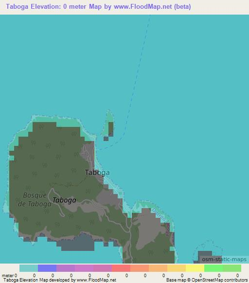 Taboga,Panama Elevation Map