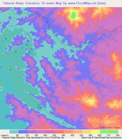 Tabacal Abajo,Panama Elevation Map