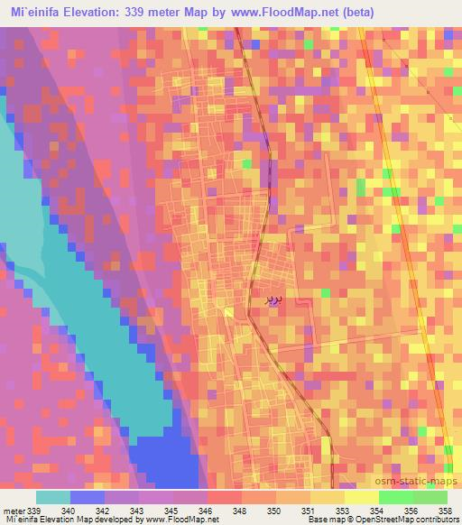 Mi`einifa,Sudan Elevation Map