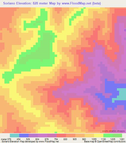 Soriano,Panama Elevation Map