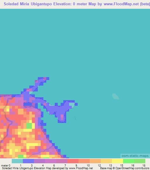 Soledad Miria Ubigantupo,Panama Elevation Map