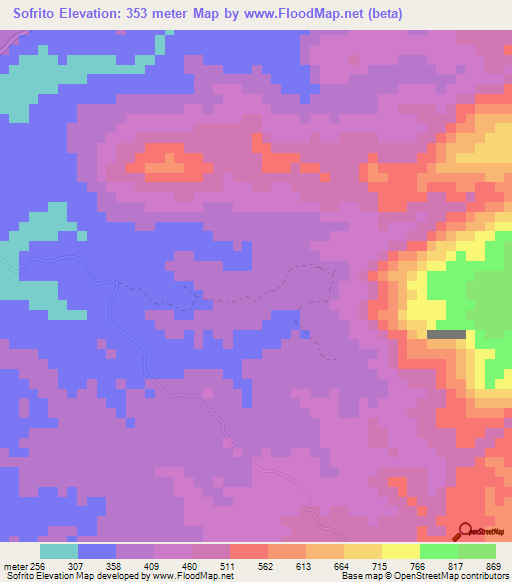 Sofrito,Panama Elevation Map