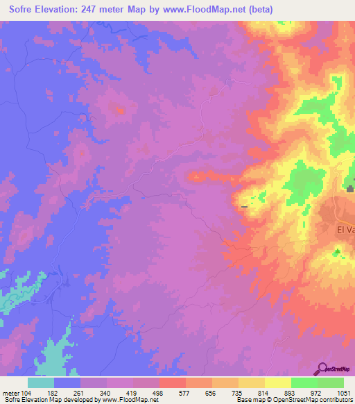 Sofre,Panama Elevation Map
