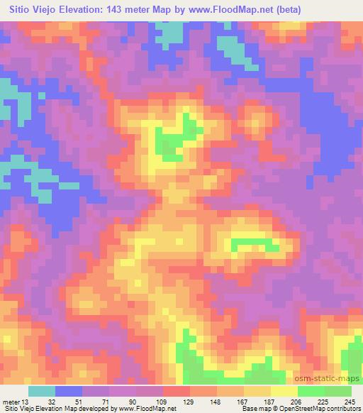 Sitio Viejo,Panama Elevation Map