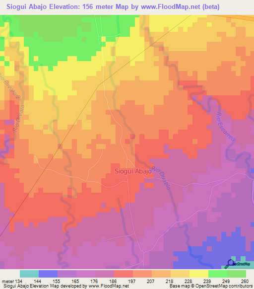 Siogui Abajo,Panama Elevation Map