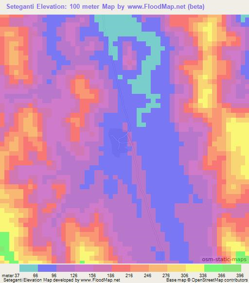 Seteganti,Panama Elevation Map