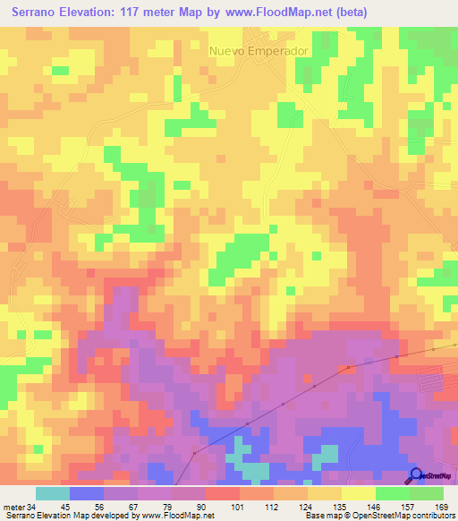 Serrano,Panama Elevation Map
