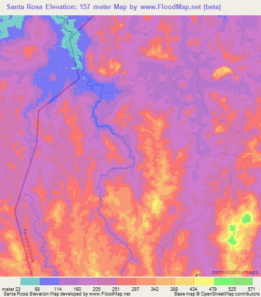 Santa Rosa,Panama Elevation Map