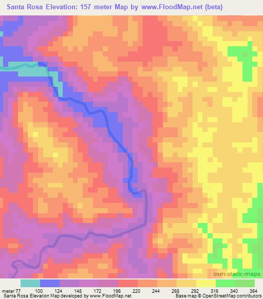 Santa Rosa,Panama Elevation Map