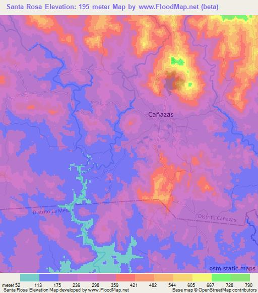 Santa Rosa,Panama Elevation Map