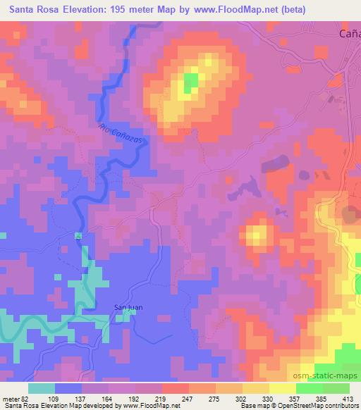 Santa Rosa,Panama Elevation Map