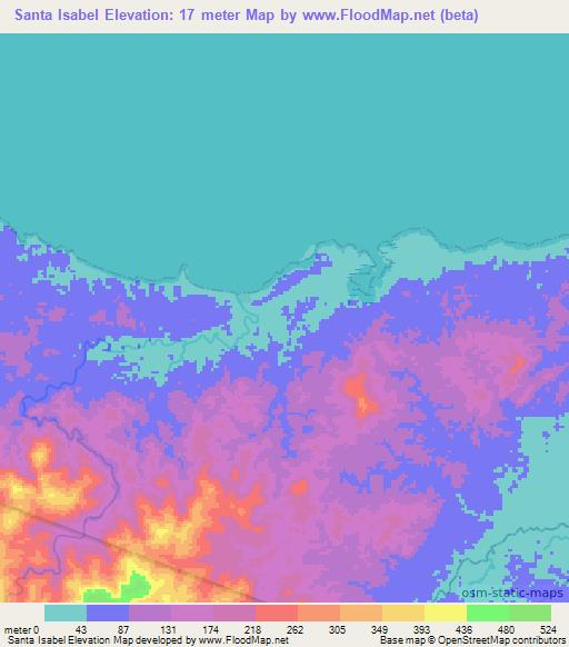 Santa Isabel,Panama Elevation Map