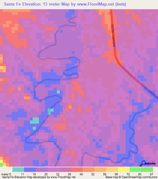 Santa Fe,Panama Elevation Map