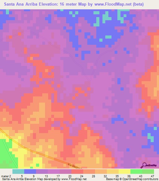Santa Ana Arriba,Panama Elevation Map