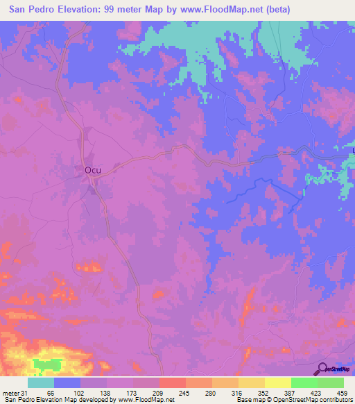 San Pedro,Panama Elevation Map