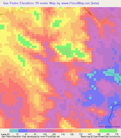 San Pedro,Panama Elevation Map
