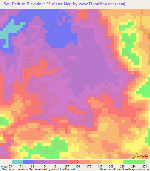 San Pedrito,Panama Elevation Map