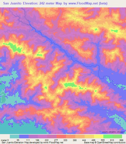 San Juanito,Panama Elevation Map