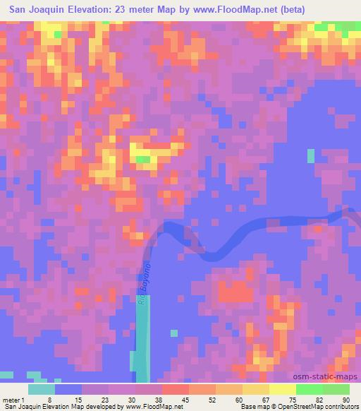 San Joaquin,Panama Elevation Map
