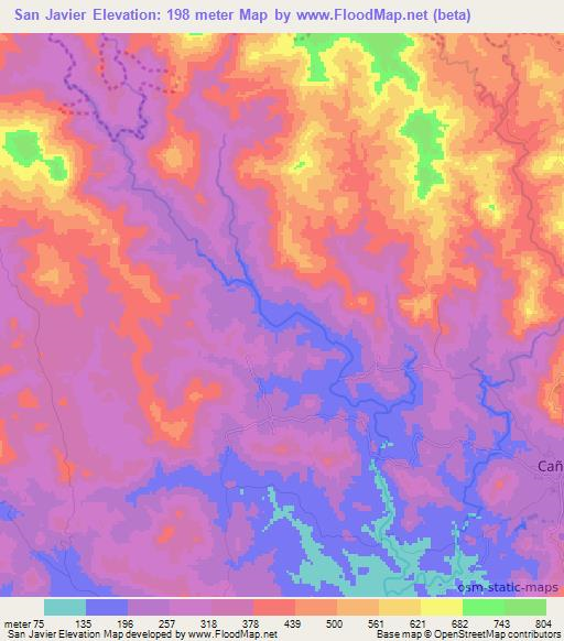 San Javier,Panama Elevation Map