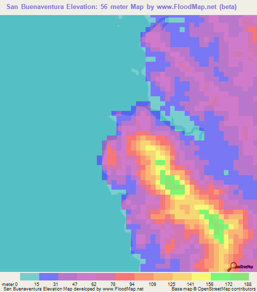 San Buenaventura,Panama Elevation Map