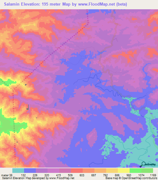 Salamin,Panama Elevation Map