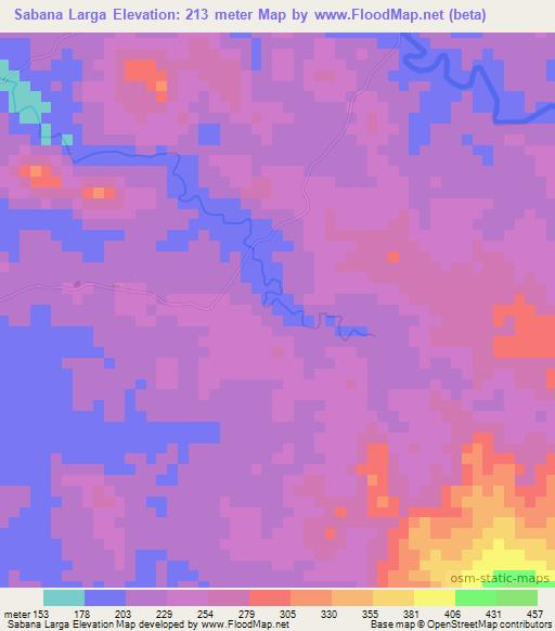 Sabana Larga,Panama Elevation Map
