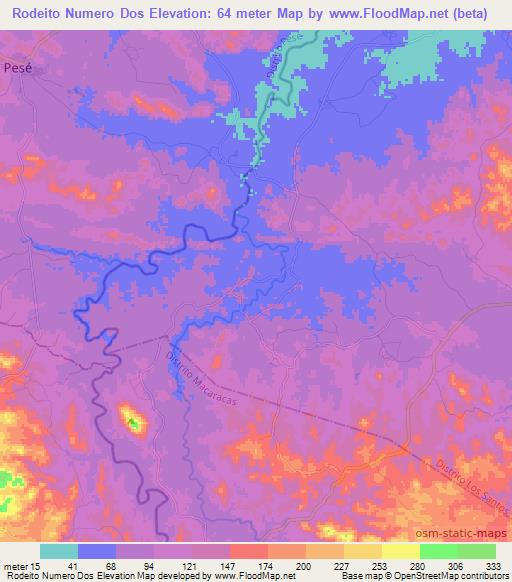 Rodeito Numero Dos,Panama Elevation Map