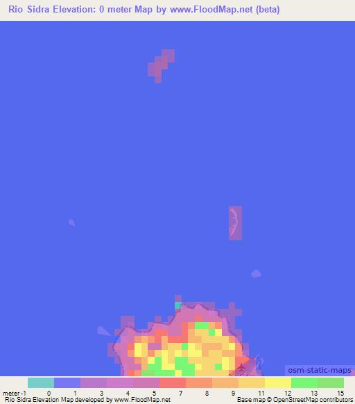 Rio Sidra,Panama Elevation Map