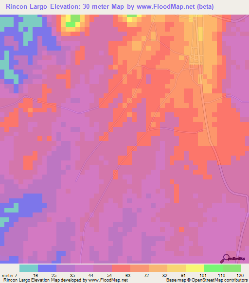 Rincon Largo,Panama Elevation Map