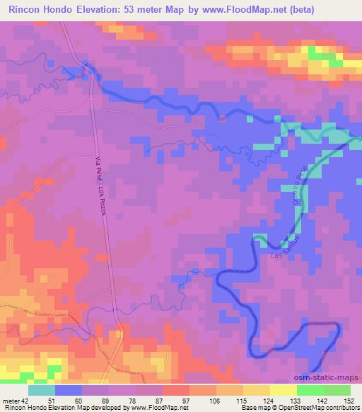 Rincon Hondo,Panama Elevation Map