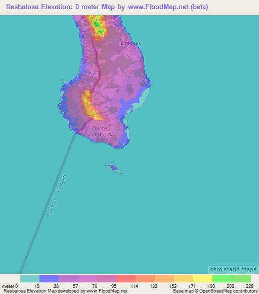 Resbalosa,Panama Elevation Map