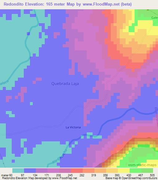 Redondito,Panama Elevation Map