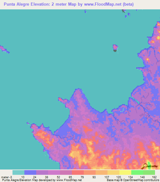 Punta Alegre,Panama Elevation Map