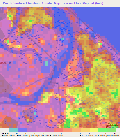 Puerta Ventura,Panama Elevation Map