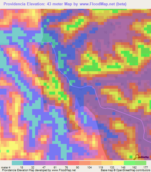 Providencia,Panama Elevation Map