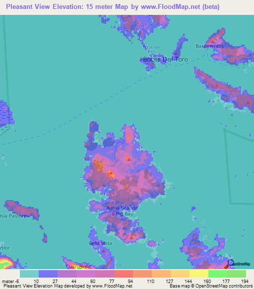 Pleasant View,Panama Elevation Map