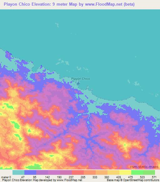 Playon Chico,Panama Elevation Map