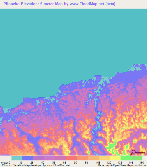 Piloncito,Panama Elevation Map